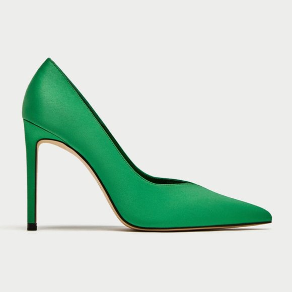 Zara | Shoes | Zara Green V Cut High 